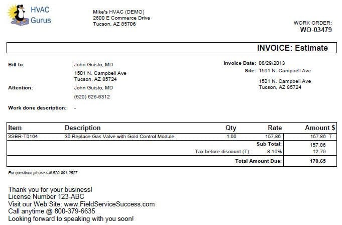 intuit professional invoice template is good for