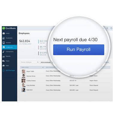 Run payroll screen