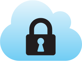 Cloud secure hosting icon
