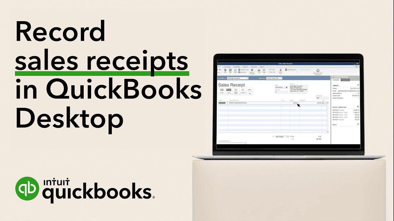 How to record sales reciepts in QuickBooks