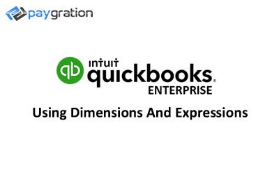 QuickBooks Enterprise Using Dimensions