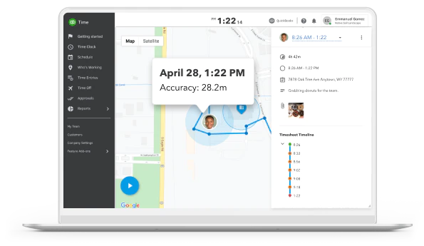 QuickBooks Time Elite GPS Tracking
