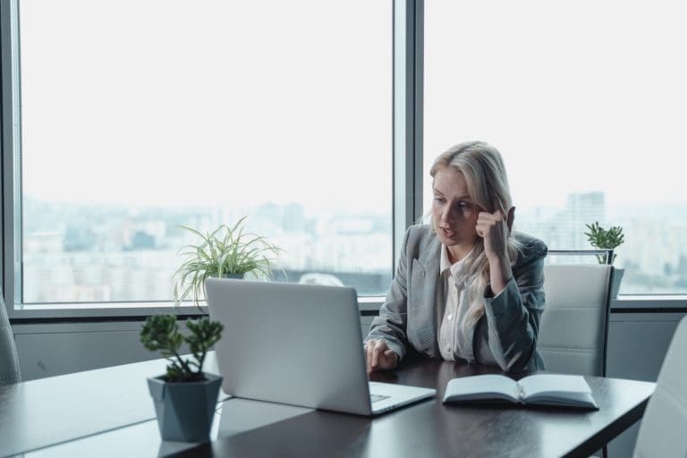 Business owner working on her business data using QuickBooks Enterprise