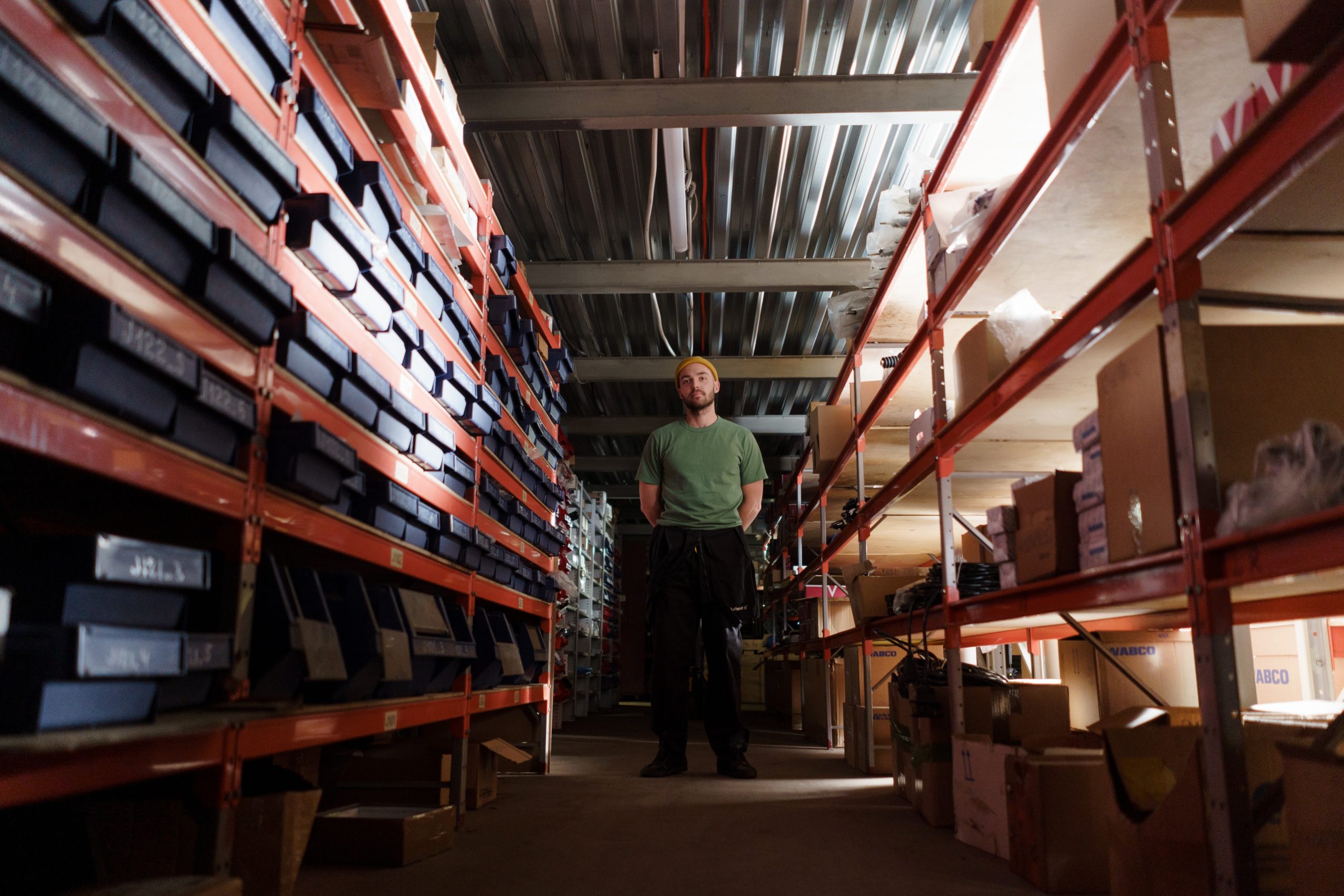 Supervisor overseeing inventory inside a warehouse