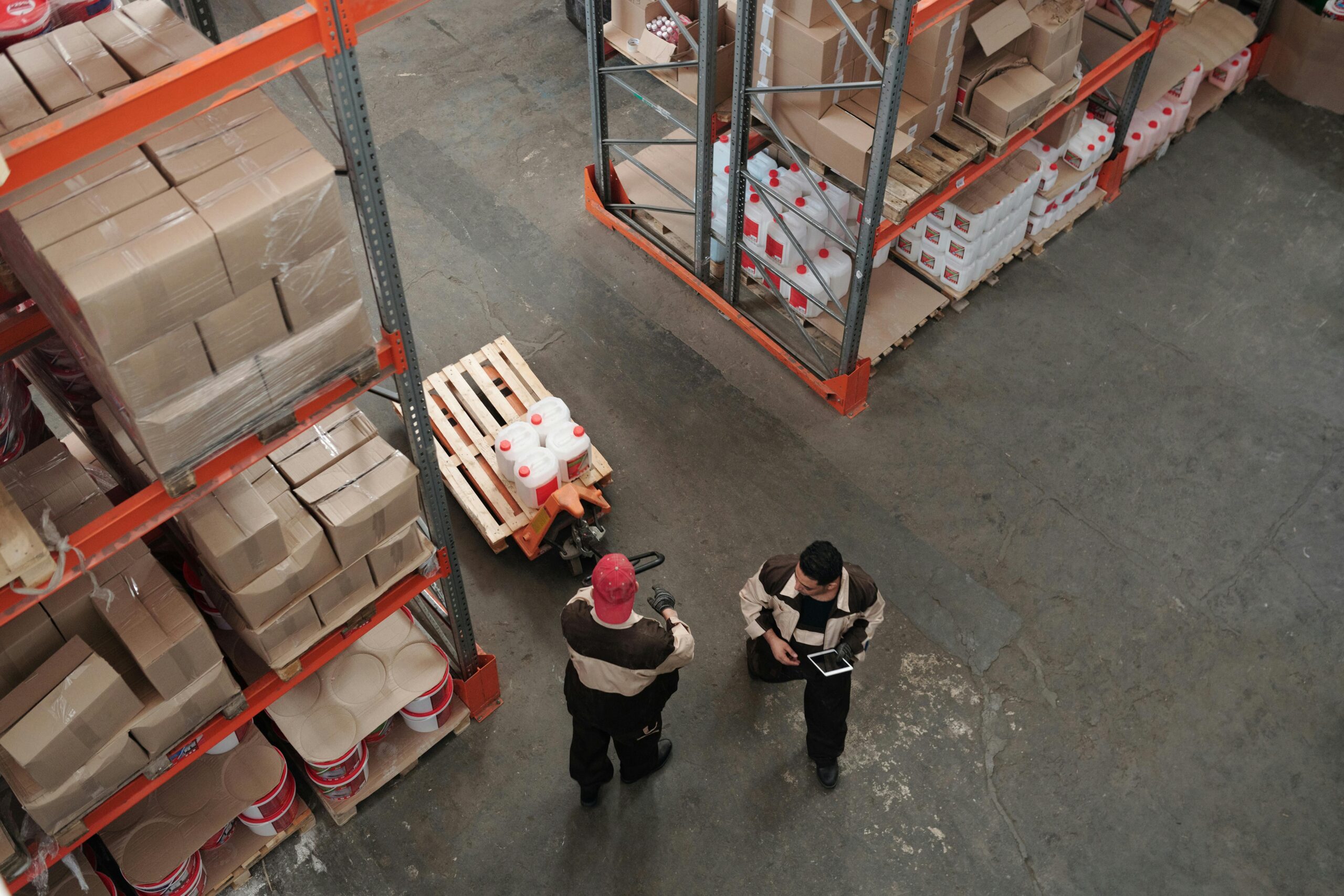 Distributors working inside a warehouse