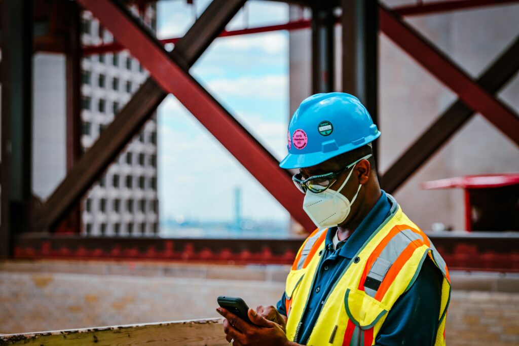 Contractor checking out QuickBooks Online from a mobile device