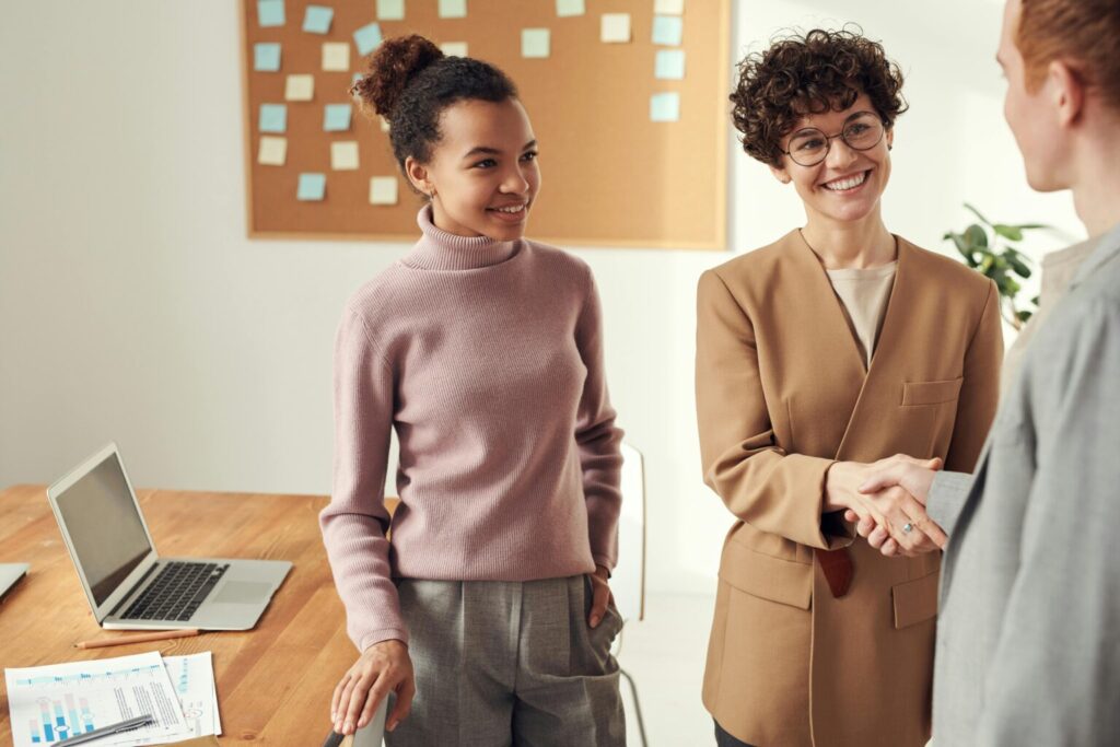 Accountant shaking hands with a client