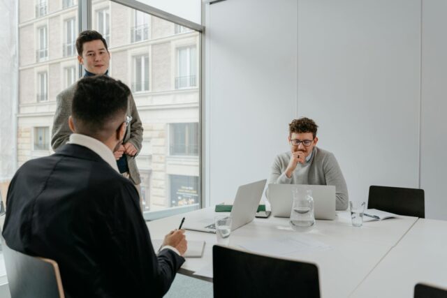 Business owners working inside an office